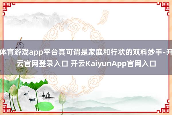 体育游戏app平台真可谓是家庭和行状的双料妙手-开云官网登录入口 开云KaiyunApp官网入口