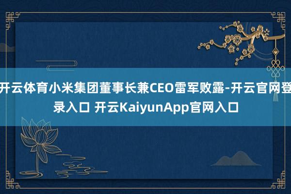 开云体育小米集团董事长兼CEO雷军败露-开云官网登录入口 开云KaiyunApp官网入口