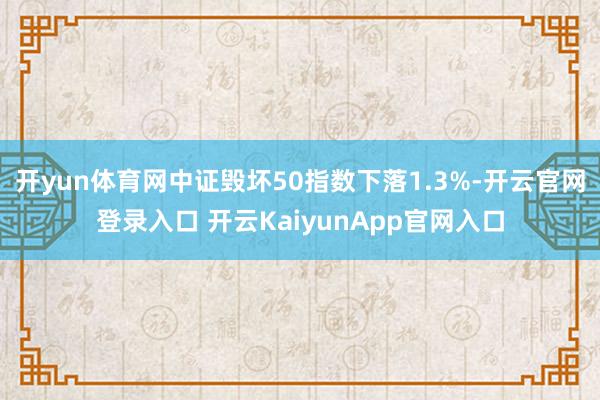 开yun体育网中证毁坏50指数下落1.3%-开云官网登录入口 开云KaiyunApp官网入口